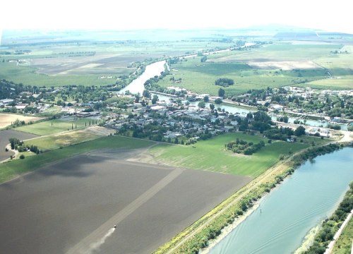 Walnut Grove spans the river